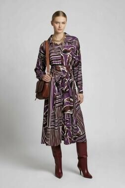 DO By Dee Ocleppo Women’s Printed Belted Long Sleeve Midi Dress Nordstrom L-XL